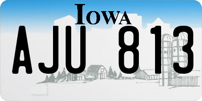 IA license plate AJU813
