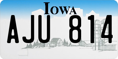 IA license plate AJU814
