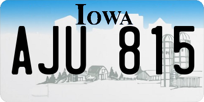IA license plate AJU815