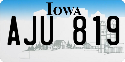 IA license plate AJU819