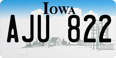 IA license plate AJU822