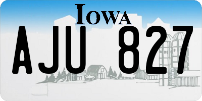 IA license plate AJU827