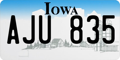 IA license plate AJU835