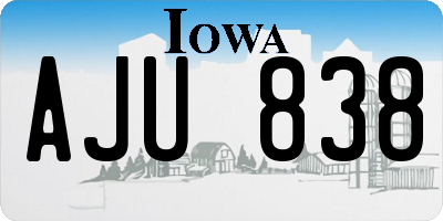 IA license plate AJU838