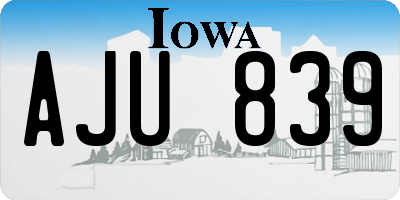 IA license plate AJU839