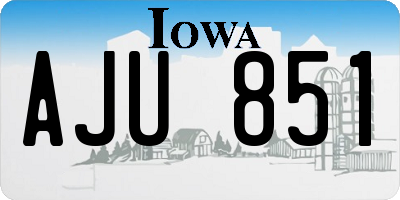 IA license plate AJU851