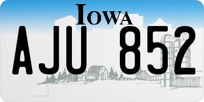 IA license plate AJU852