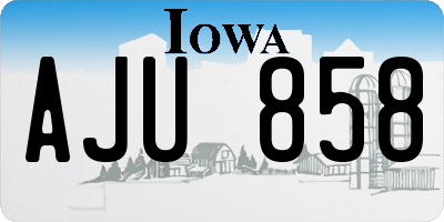 IA license plate AJU858