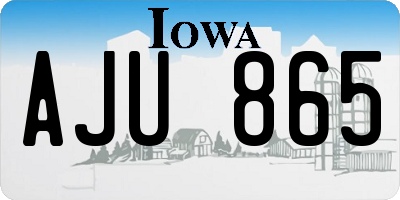 IA license plate AJU865