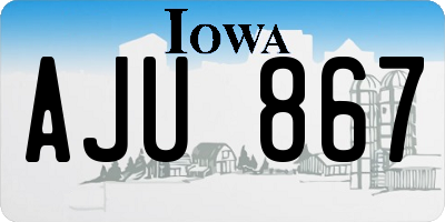 IA license plate AJU867