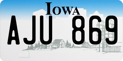 IA license plate AJU869