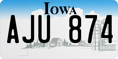 IA license plate AJU874