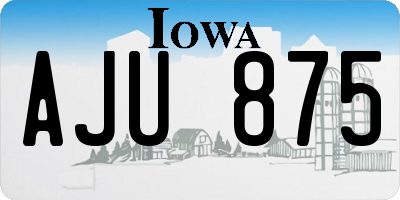 IA license plate AJU875