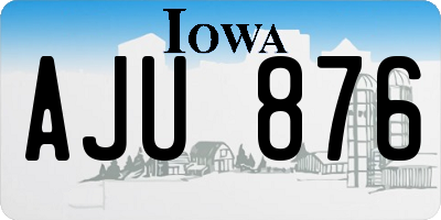 IA license plate AJU876