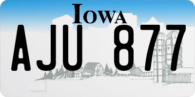 IA license plate AJU877