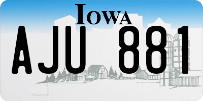 IA license plate AJU881