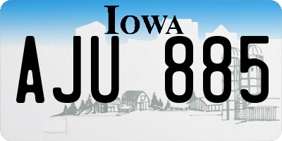 IA license plate AJU885