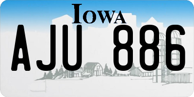 IA license plate AJU886