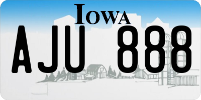 IA license plate AJU888