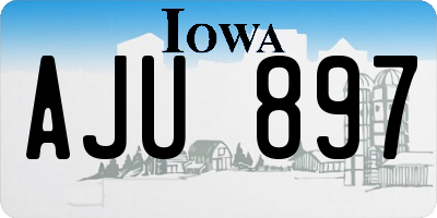 IA license plate AJU897