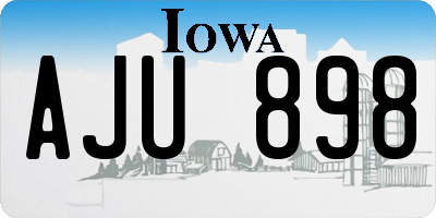 IA license plate AJU898