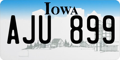 IA license plate AJU899