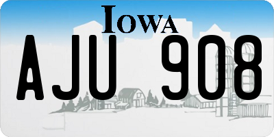 IA license plate AJU908