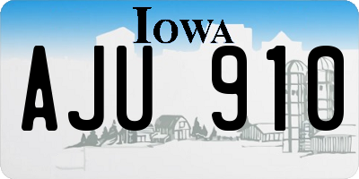 IA license plate AJU910