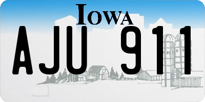 IA license plate AJU911