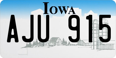 IA license plate AJU915