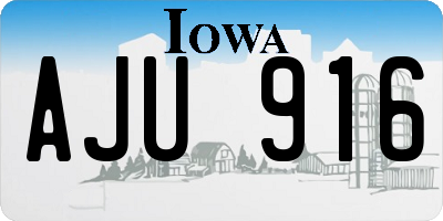 IA license plate AJU916