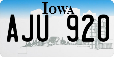 IA license plate AJU920