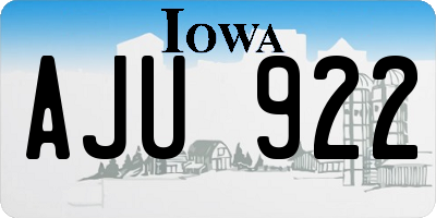 IA license plate AJU922