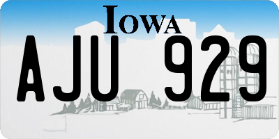 IA license plate AJU929