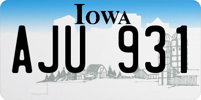 IA license plate AJU931