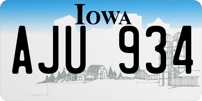 IA license plate AJU934