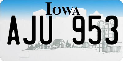 IA license plate AJU953