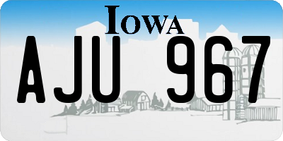 IA license plate AJU967