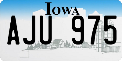 IA license plate AJU975