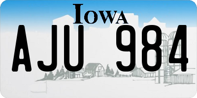 IA license plate AJU984