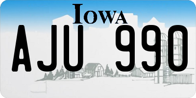 IA license plate AJU990