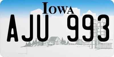 IA license plate AJU993