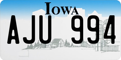 IA license plate AJU994