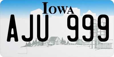 IA license plate AJU999