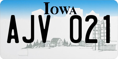 IA license plate AJV021