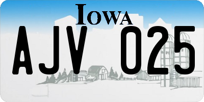 IA license plate AJV025