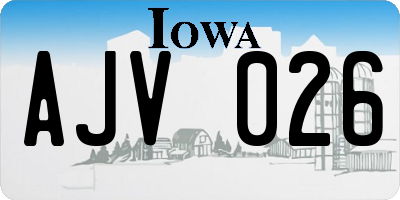 IA license plate AJV026