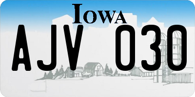 IA license plate AJV030