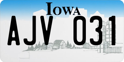 IA license plate AJV031