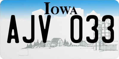 IA license plate AJV033